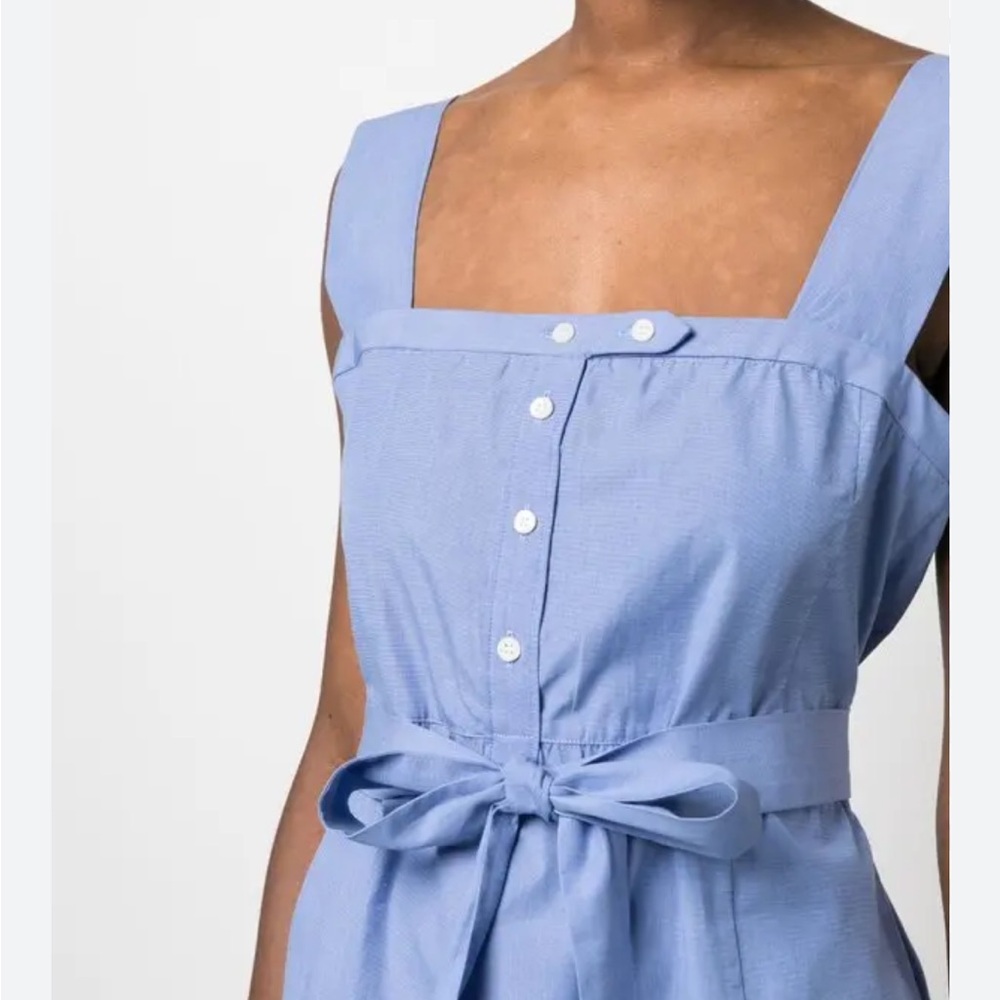 ASPESI belted cotton blouse- blue - brand new with tags